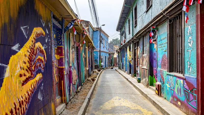Colorful Street in Valparaiso
