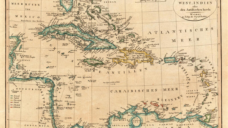 Old Map of Caribbean