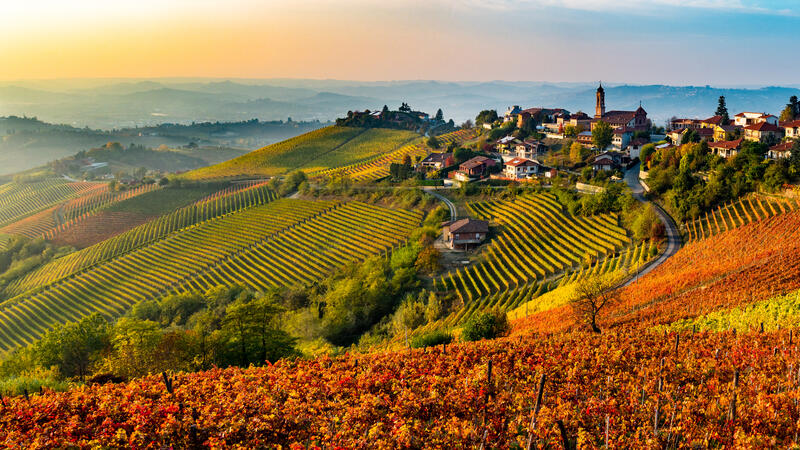 Italian village from the Langhe region in Italy