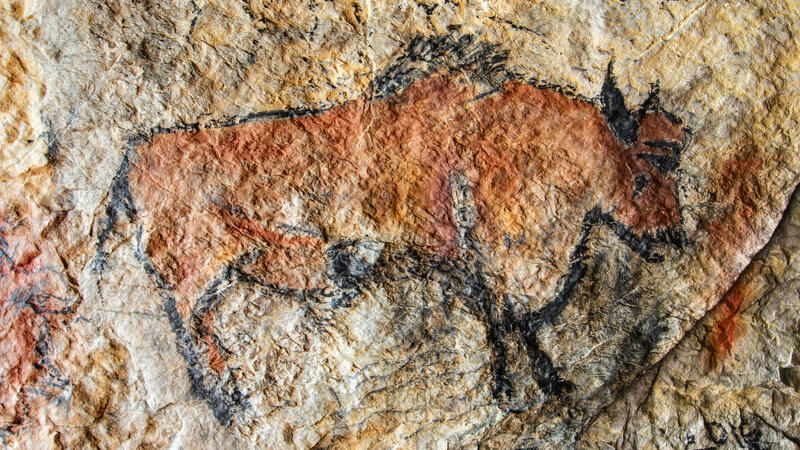 Cave Painting in Prehistoric Style