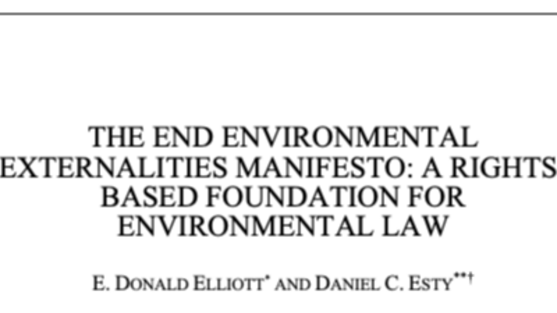 The End Environmental Externalities Manifesto