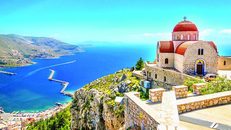 Greece red chapel