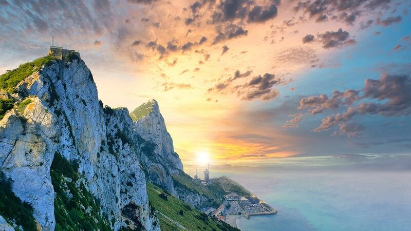 Gibraltar - sunset in the rock of Gibraltar