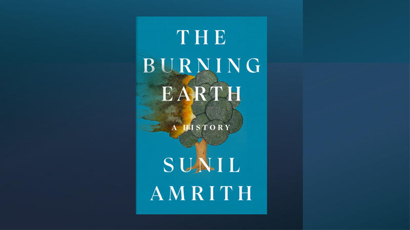 The book cover of The Burning Earth A History by Sunil Amrith