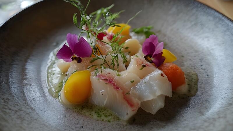 A dish of Icelandic fermented shark with traditional accompaniments