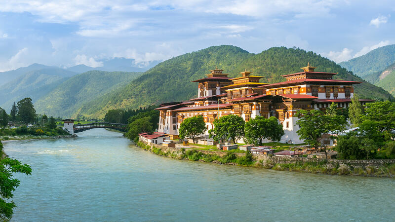 Punakha Dzong Monastery, one of the largest monestary in Asia, Punakha, Bhutan