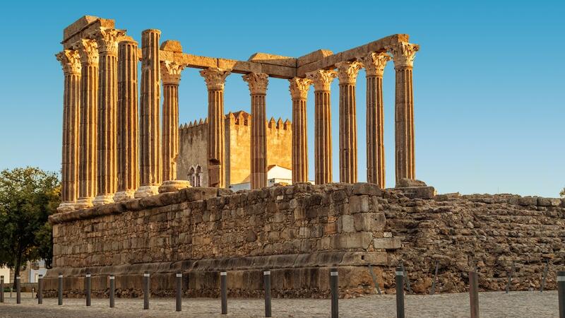 The Roman Temple of Evora, also referred to as the Templo de Diana is an ancient temple in the Portuguese city of Evora
