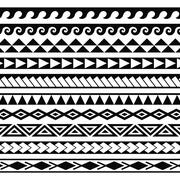 Tribal maori tattoo patterns collection. Abstract aboriginal borders.
